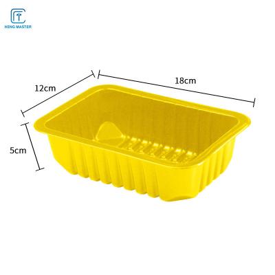 China FDA Yellow 18*12*5cm Frozen Food Tray Packaging for sale