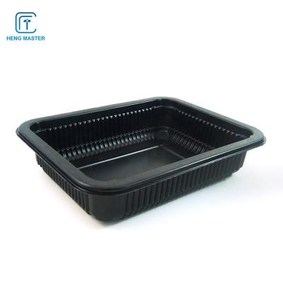China Rectangle Black Disposable 18*16*4cm Frozen Food Tray for sale