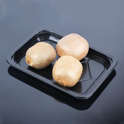 China 23*16*2cm Black Custom Frozen Food Disposable Plastic Meal Tray for sale