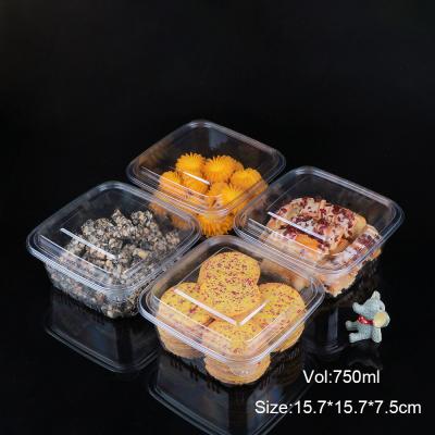 China Pastry Preserved Fruits Square Clear Plastic To Go Containers For Bakery Cookie Boxes for sale