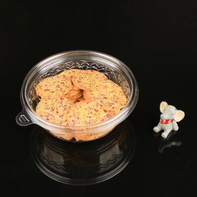 China Clear Cookies Pies Disposable Plastic Food Box Round Desserts Salads for sale