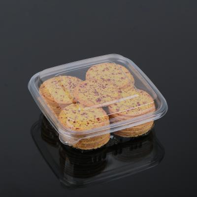 China A pastelaria plástica Contanier do quadrado transparente a ir para cookies da padaria endurece a embalagem à venda