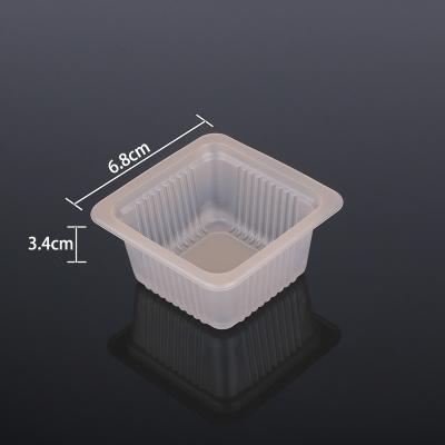 China PP Plastic Pastry Packaging 6.8*6.8*3.4cm Mooncake Plastic Pastry Box for sale