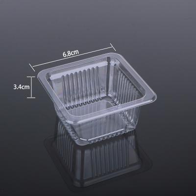 China Disposable Clear Mooncake PET Plastic Blister Tray Food Grade 6.8*6.8*3.4cm for sale