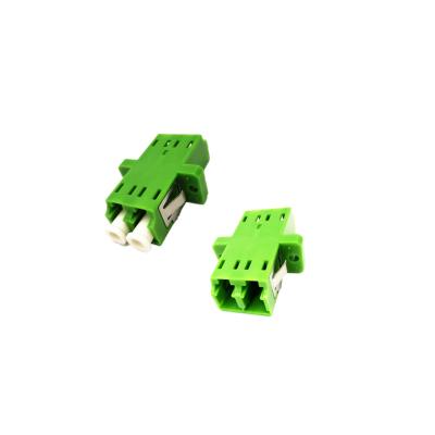 China LC APC Duplex Single Mode Fiber Optic Adapter Green Color for sale