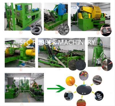 中国 Used Rubber Conveyor Belts Recycling Line / Waste Tire Recycling Machine 販売のため