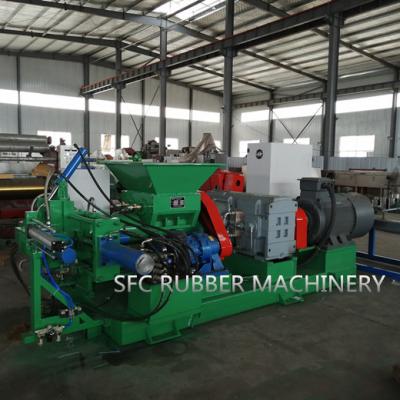 China Double Arm Feed Rubber Refiner Strainer Extruder With Horizontal Structure for sale