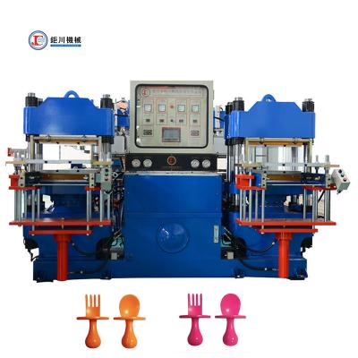 China Preis Silikon Vulkanierungsmaschine Druckmaschine für das Füttern Trainingsgeschirr Weiches Säugling Mini Silikon Baby Löffel Gabel zu verkaufen