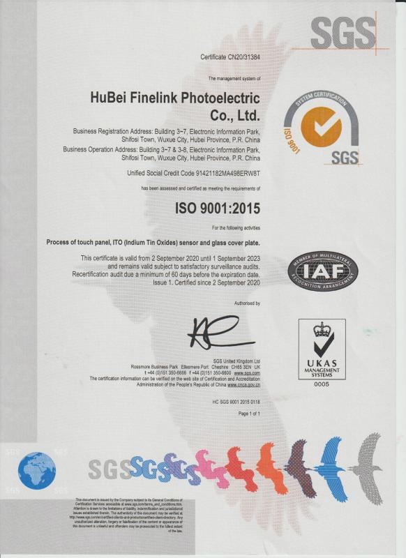 ISO 9001:2015 - Hubei Finelink Photoelectric Co., Ltd.