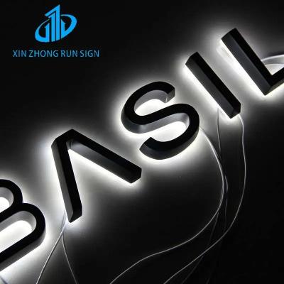 China Factory Hot Selling Outdoor Company Logo Acrylic Metal 3d Metal Letter Backlit Illuminated Sign for sale