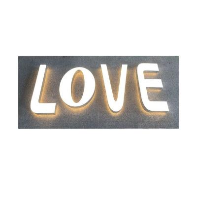 China 3D Signage Company Background Wall Wedding Decoration 3D LED Advertising Light Words for sale