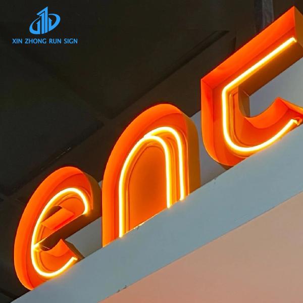 Quality Retro neon outdoor lighting lettering metal double-sided 3D slot lettering for sale