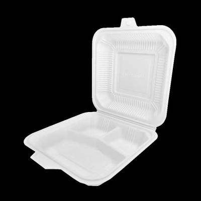 China Degradable Disposable PP Corn Starch Box Bento Clamshell Lunch Box for sale