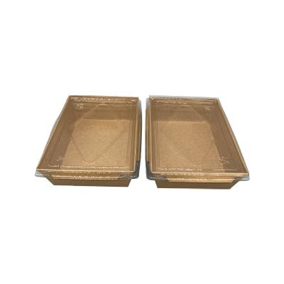 China Cardboard Kraft Paper Sushi Box Plastic For Take Away Food Sushi Container Packaging for sale