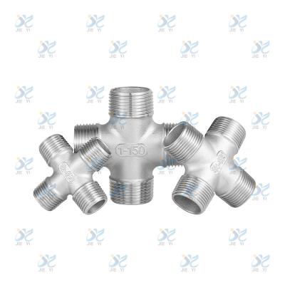 China Stainless steel equal diameter four way elbow, high-pressure resistant cross adapter elbow for sale