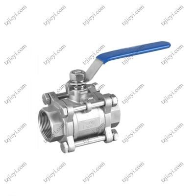 China Thread Connection Pieces Stainless Steel 3 Piece Type Water Ball Valve for sale