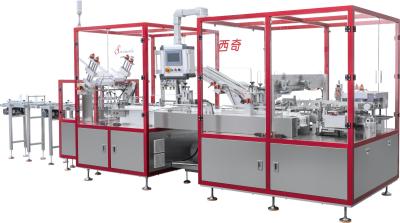 China Horizontal Lotion Automatic Cartoner Packaging Machine 30-65pcs/min with Liner for sale