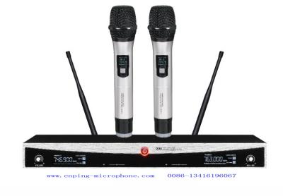China X6 fixed frequency wireless microphone system UHF Dual channel rack mountable very low price for sale