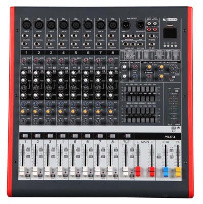 China PG-8/12/16FX  mixing console with 16DSP bluetooth MP3 / no powered mixer for sale