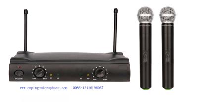 China LS-7200 UHF dual channel wireless microphone system with headset lavalier lapel / SHURE MICS for sale