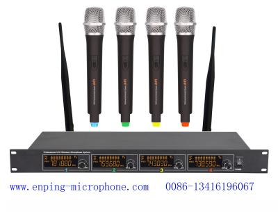 China LS-4800 4 channels UHF wireless microphone system with LCD color screen 4MICS /  rack mountable for sale