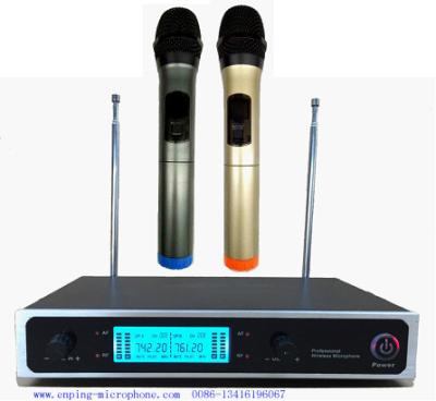 China SR-322   double channel VHF small size wireless microphone with screen  / micrófono / good quality cheap price for sale
