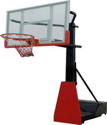 China Manual Hydraulic Basketball Frame with 120*80cm Boards and 205-275cm Lifting Height for sale
