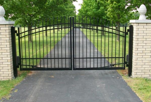 Quality Residential Security Galvanized Swing Steel Fence Gate With Double Leaf Door for sale