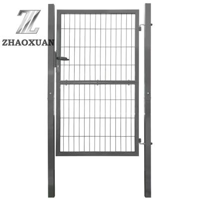 China Refined Garden Fence Swing Door With Round Post Easily Assembled for sale