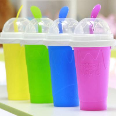 China 350ml Silicone Slushy Maker Cup With Lid And Straw for sale