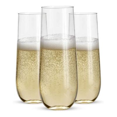 China 9 Oz Plastic Champagne Glasses Clear Plastic Unbreakable for sale
