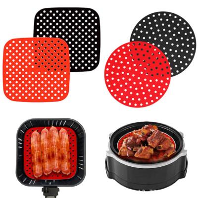 China Reusable Square Silicone Air Fryer Mat Non Stick 21cm for sale