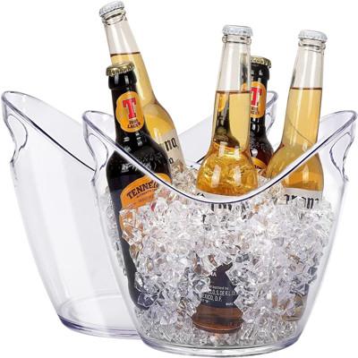China Banheira oval de plástico para armazenamento de bebidas para festas Baldes de gelo de 5 litros para garrafa de cerveja à venda