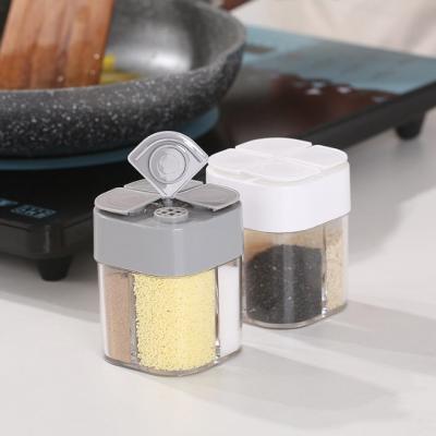 China Four Grid Pepper Powder Transparent Spice Box Seasoning Jar Outdoor Portable for sale