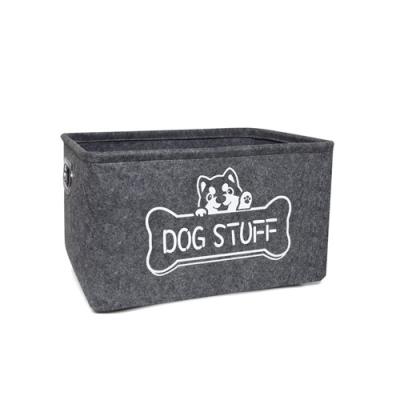 China Caja de juguetes para mascotas para perros domésticos, contenedor de almacenamiento de juguetes para mascotas con asas de Metal en venta