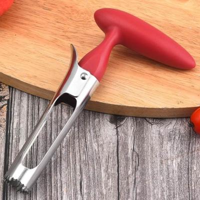 China Easy To Use Red Apple Corer Remover Stainless Steel for sale