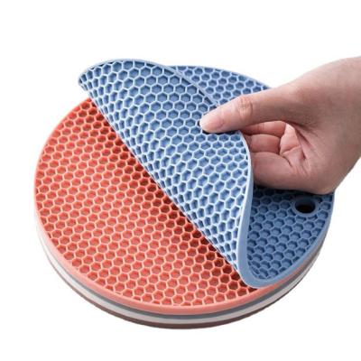 China Kitchen Utensil Non Slip Heat Resistant Silicone Hot Pot Holder Mat Coaster for sale