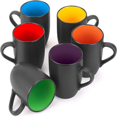 China Restaurant 16 Ounce Ceramic Coffee Cups Multicolor For Coffee Tea Cappuccino for sale