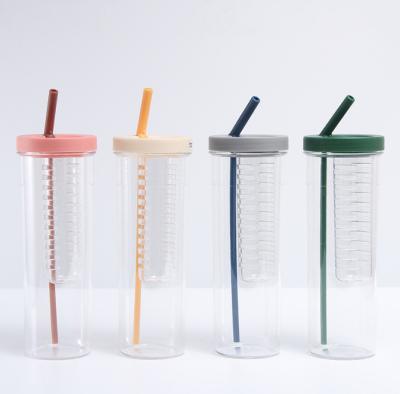 Chine Tasses en plastique d'expresso d'OEM 700ml avec Straw And Lid à vendre
