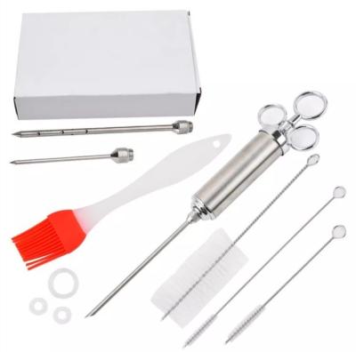 China Outdoor Stainless Steel Turkey BBQ Tools And Accessories Injector Marinade Set for sale