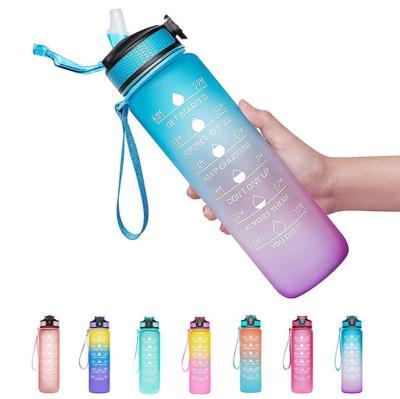 China 32 oz Water Bottle with Straw BPA Free Drinking Water Bottle with Hours Increase Water Intake of All-Day for sale