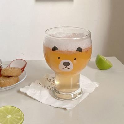China 400ml-600ml Clear Glass Cute Custom Drinking Cups For Beer for sale