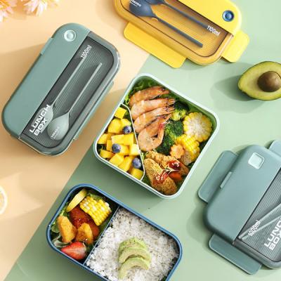 China 1L 2L 3L Rectangle PP Eco Friendly Bento Box Airtight Lunch Box Safe For Microwave for sale