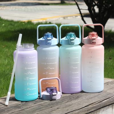 China 2000ML Portable Outdoor Custom Drinking Cups Motivational Gallon Water Bottle for sale