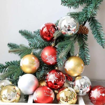 China Plastic Painted Halloween Christmas Ornaments Ball 6cm 8cm Gold Red Silver for sale