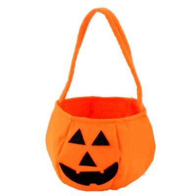 China NonWoven Halloween Christmas Ornaments Pumpkin Candy Bucket Trick Or Treat for sale