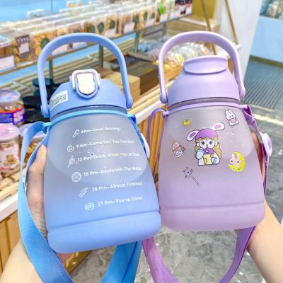 China Outdoor Custom Drinking Cups Large Plastic Bpa Free Water Bottles With Rope 1300ml for sale