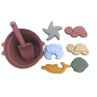China Unisex Child Summer Silicone Sea Sand Bucket Set For Beach for sale