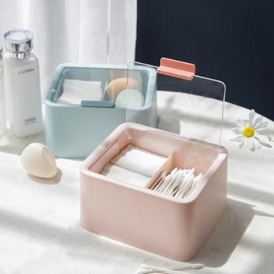 China Plastic Container Dispenser Box  for Bathroom Storage Organizer Cotton Storage for sale