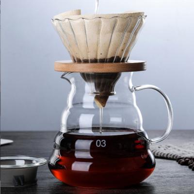 China Handmade Essential Barista Tools Borosilicate Glass Coffee Maker With Glass Funnel Filter for sale